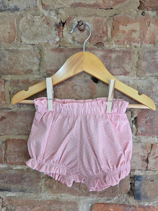Petite Polka Dot Organic Cotton Bloomer Shorts – Ruffle Trim Baby Shorts | Dotty Darling