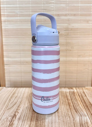 Kids Stainless Steel Tumbler with Silicone Spout – Brush Stripe | Coastal Sips
