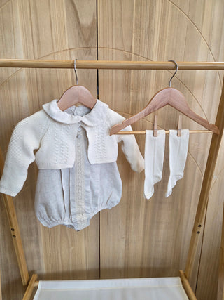Organic Cotton Baby Romper & Cardigan Set
