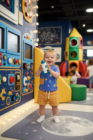Organic Cotton Space T-Shirt & Shorts Set – Retro Galaxy Print | Out of This World Adventures