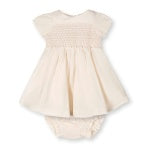 The Sweet Sunday Smocked Organic Cotton Dress & Bloomer Set