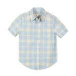 The Windsor Plaid Organic Cotton Linen Blend Short Sleeve Button-Up